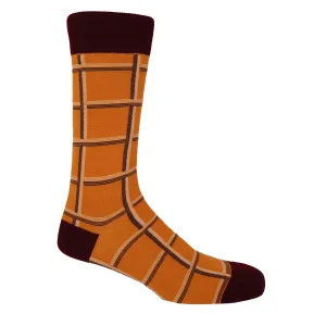 Check Men's Socks - Mustard